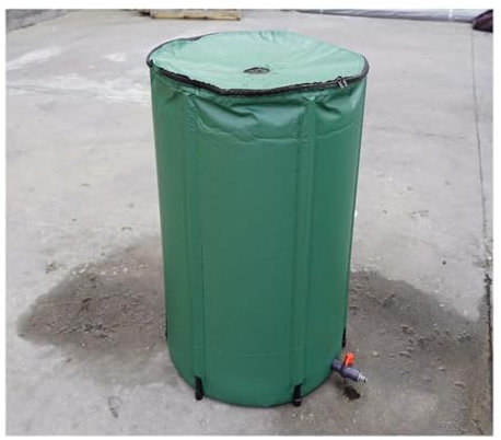 HOFUNTRE Barril De Lluvia Plegable，Contenedor Agua，Plegable for Almacenamiento, Cubierta Superior con Malla De Filtro, Tela Resistente, Resistente Al Desgaste Y Al Desgarro.(Green,200L)