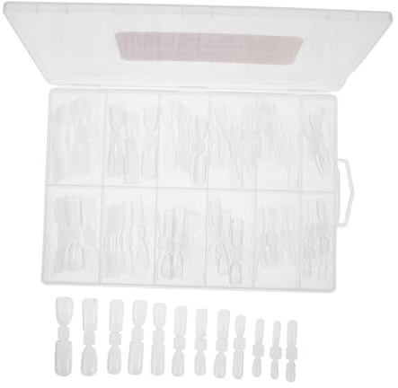 IWOWHERO 120 St Manicure Extension Tips Transparent Plastic Fake Nails Dual Nail Forms With Scale Lines Full Coverage For Beginners And Professionals