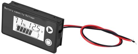 LiebeWH Batteritestare 12V Litiumbatterikapacitetsindikator, LCD-skärm, Hög Noggrann Spänningsmätning för och Litiumjonbatterier ((10-100V) vit + larm)