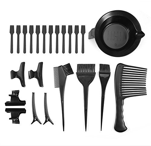 23 pezzi set accessori colorazione capelli plastica, ciotola pennello, pettine spazzole clip, kit styling parrucchiere per tinta capelli
