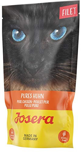 JOSERA Filet Pures Huhn (16 x 70 g) | Adult | Premium Nassfutter für ausgewachsene Katzen | Pures Huhn mit 40% Hühnerfilet | getreidefrei | Katzenfutter nass im Frischebeutel | 16er Pack