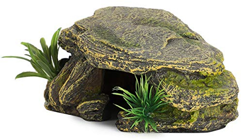 Felenny Reptil Hábitat Decoración Tortuga Peregrino Plataforma Escondite Cueva Pecera Acuario Piedra Natural Aspecto Paisajismo Decoración Ecológico Ornamento