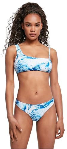 Urban Classics Bikiniset för kvinnor tvådelad baddräkt med assymetrisk överdel, damer asymmetrisk tank top bikini, storlekar XS – XL, Ocean White, XS