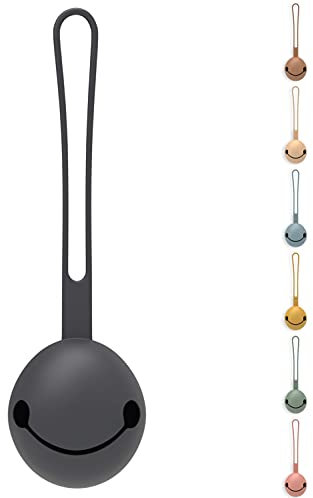 OLGS Silikon Schnullerbox für Babys | Schnullerhalter Aufbewahrung Case zur Schnulleraufbewahrung BPA-frei | Schnullerband für Unterwegs an der Wickeltasche Dark Grey | Schnuller Box für Kleinkinder