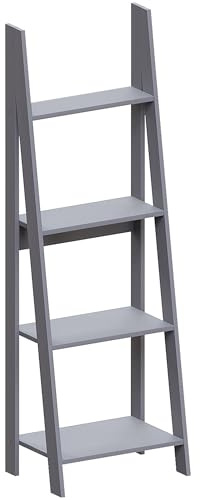 Vida Designs Bristol 4 Nivel Step Escalera Estantería, Moderno A-Frame Independiente Shelf Unit, Space-Saving Storage for Sala de Estar, Dormitorio or Oficina, H141xW46xD33cm (Gris)