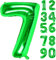 Palloncino Numero 7 Verdi Decorazioni Compleanno,Giganti Numeri Elio Foil Kit Palloncini DIY Decorazione Feste Gonfiabili Pallone per Ragazzo Bambina Anniversario Celebrazione 7 17 27 Anni Compleanno