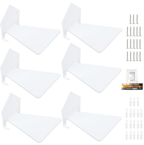SWAWIS 6 Stück Schwebendes Bücherregal Unsichtbares Bücherregal Wand Schwebendes Regal Unsichtbares Buchregal Invisible Bookshelf Bücherregal Schwebend Metall Bücherregale für Taschenbücher