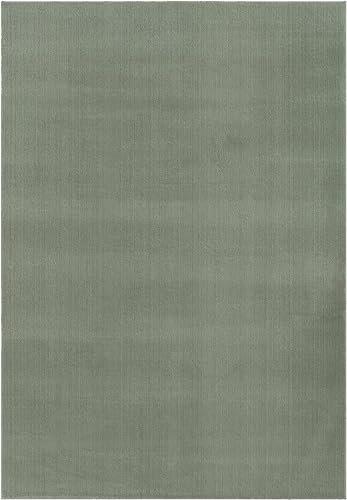 the carpet Relax Weicher, Badezimmerteppich, Bad Set, Badematte, Badvorleger, Anti-Rutsch Unterseite, Waschbar bis 30 Grad, Super Soft, Felloptik Grün, 80 x 150 cm