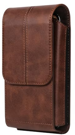 Marsupio Porta Cellulare Uomo Pelle, Custodia da Cintura per Cellulare, 7.2 Uomo Verticale Smartphone Borsa con Clip da Cintura Telefono Sacchetto Marsupio Portamonete Portafoglio con Portacarte