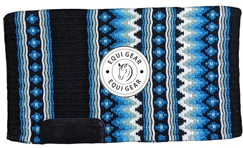 EQUIGEAR Horse Western Ranch Sottosella/Coperta da sella Western in lana neozelandese con imbottitura in lana con sensore Flex (personalizzazione disponibile) AS54 (34 x 38)