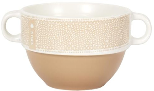 Linnea Lot de 2 Bols avec anses 50 cl 100% céramique Romane Terracotta