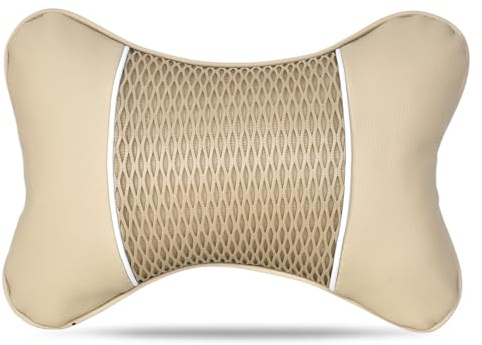 Tolenre Reposacabezas Coche Cojin, Auto Headrest PU Cuero 28x18 cm, Cómodo Anti -Fatigue Almohada Transpirables Coche Cojin para el Asiento del Coche de Viaje Almohada Automóvil Accesorios