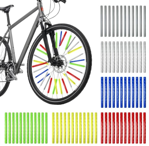 Réflecteurs de Rayons Visibles à 360° Tout Autour, Lot de 72 Réflecteurs de Rayons Colorés, Faciles à Monter, étanches et Durables, Réutilisables pour Tous Types de Vélos