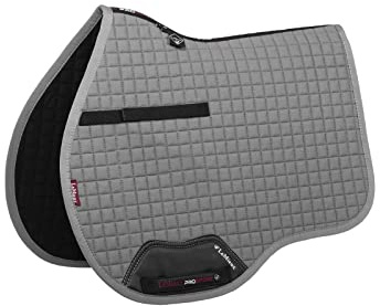 LeMieux General Purpose Cotton Square Saddle Pad - English Saddle Pads for Horses - Equestrian Riding Equipment and Accessories (Grey - Small/Medium)