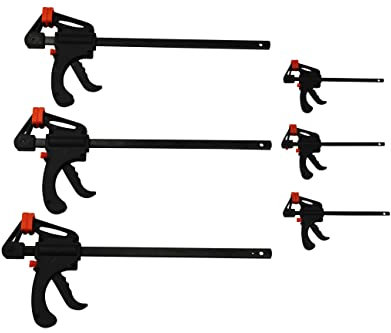 Tooltech v. Veto 6 x Einhandzwinge 100x40 + 300x60 Klemmzwinge Schnellspannzwinge Schraubzwinge