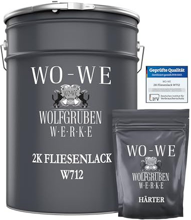 WO-WE 2K Fliesenlack Fliesenfarbe Bodenfliesen Kieselgrau ähnl. RAL 7032-5Kg