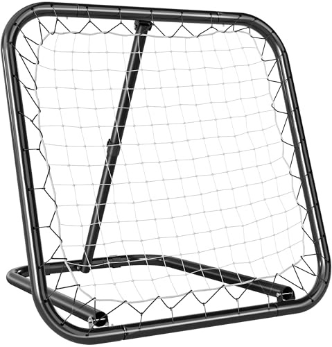 HOMCOM Filet de Rebond de Football Ajustable Noir Blanc 78 x 84 x 78 cm