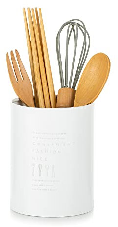 Porta Posate Mestoli Utensili Cucina: Vaso Porta Mestoli Da Cucina Bianco in Inossidabile Porta Posate Da Scolare Vintage in Stile Nordico Durevole Scola Organizzatori di Posate con Superficie Opaca