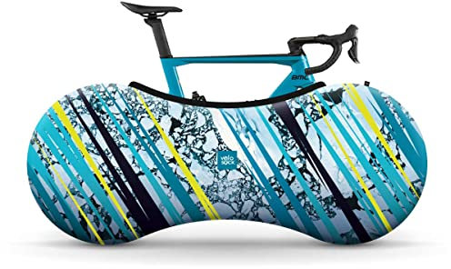 Velo Sock Bicycle Indoor Cover for Storage and Transportation, Stretchy Dirt Proof Fabric, Bike Travel Protection Cover - Icy Lemon