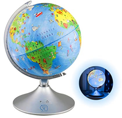 Night Light Globe Simplified Earth Globe for Kids App Based Smart Night Light Sphere Educational Toy Educational Gift Learning Geography & STEM Learning