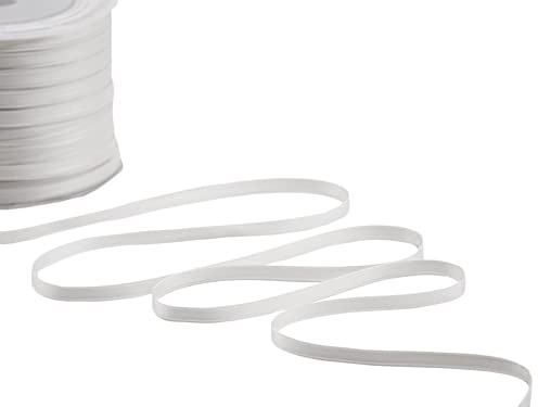 Furlanis - Nastro Doppio Raso, Tessuto Italiano - Bianco Ottico, 6 mm x 25 m