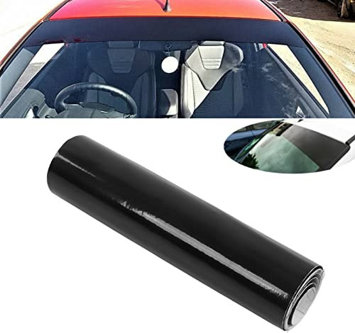 Striscia Parasole per Parabrezza per Auto, Adesivo per Parabrezza In Pvc,Parasole Striscia, Nero Lucido 140x20cm per auto o furgoni