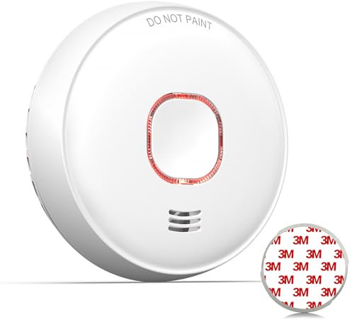 Rauchmelder mit Magnethalterung 10 Jahre, Vernetzte Rauchmelder und Hitzemelder WLAN Batteriewechsel Rauchwarnmelder Feuermelder Homematic DIN 14604,1 Stück