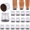 GGUFAY 16 Stück Schutzkappen, 17-19mm Silikon Stuhlbeinkappen für Stuhlbeine mit Filz, Möbelmatte Für Hartholzböden Stuhlbeinkappen transparent schwarz schwarz Schutzkappen für Rund Stuhlbeine,M
