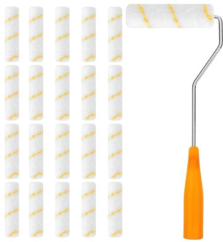 Farbwalzen, 20 Stück Farbroller, Malerrollen Set, Mini Farbroller Pinsel Mit Gummigriffen Geeignet für Architektonische Wanddekoration und Malbedarf (10cm)