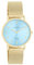 Oozoo Vintage Damen Uhr Gold/Hellblau | Armbanduhr Damen mit Mesharmband | Moderne Uhr für Frauen | Edle Analog Damenuhr in rund C20348 (32mm Gehäuse)