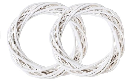 Gyrategirl 40cm Large Grapevine Wreath Rattan Wreath Decorative Plain Grape Vine Wreath DIY Garland for Wreath Making Supplies Wall Hanging Door Wreath for Front Door Spring Summer Wall Decor, 2PCS