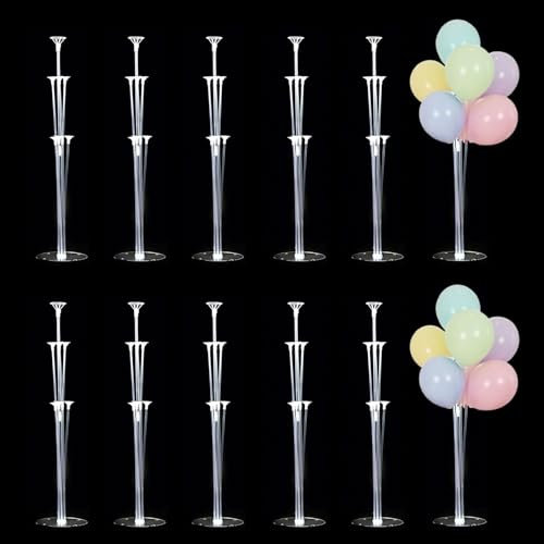Oungy 12 Sets Table Balloon Stand Kit, Reusable Balloon Sticks and Holders, 70CM Balloons Table Stand Kit for Table Decoration