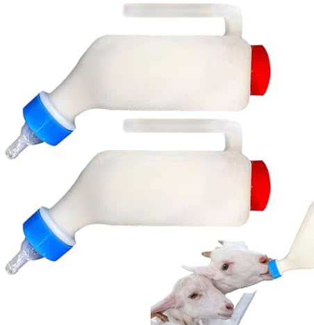 Bouteilles d'alimentation De Chèvres - Deux Bouteilles d'agneau Alimentation,Accessoires De Soins des Animaux avec Échelle Et Poignée pour Chèvres Moutons Chiots Petits Animaux
