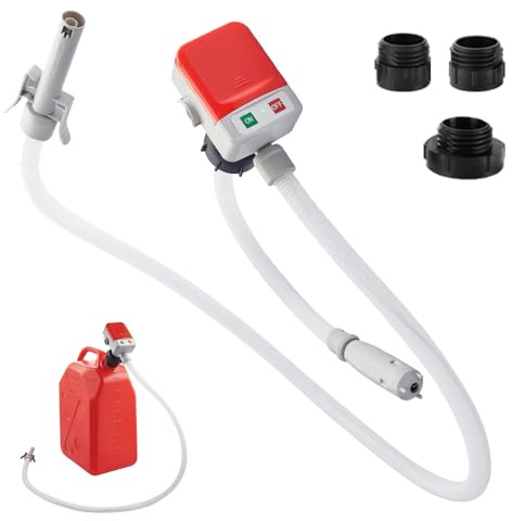 SGZIOO Kraftstoffpumpe mit Auto-Stopp-Sensor, 2.4GPM, Ölabsaugpumpe Elektrische mit 3 Adaptergrößen, Elektrische Benzinpumpe für Kanister, Kraftstoff Umfüllpumpe für Diesel, Öl, Benzin