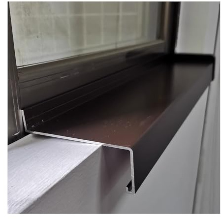 XILYZMO Appui Fenêtre Aluminum Alloy, Dimensions sur Mesure Alliage D'aluminium Protection D'appui Fenêtre Bordure Fenêtre Étanche À La Pluie Nez Épaisseur 2 Mm Protection