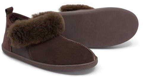Vanuba Handgemacht Lammfell Warme Hausschuhe Winter Kuschel Pantoffeln Geschlossen Hüttenschuhe Damen Hausschuhe 36 Braun