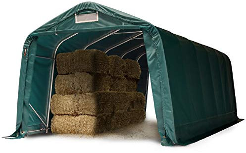 TOOLPORT Abri Tunnel Robuste 3,3x7,2 m résistant aux intempéries Bâche PVC 800N Abri Tente de Stockage Vert