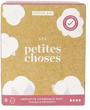 Les Petites Choses Serviettes Hygiéniques Extra Long Coton Bio Boîte de 8