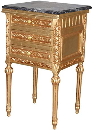 Palazzo Cat826 Commode baroque avec plateau en marbre doré