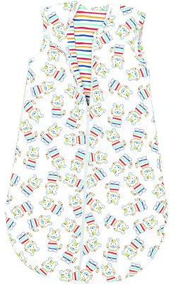 Set Odenwälder Sommerschlafsack & Stoffwindel Blaubär | Baby Schlafsack Flauschig & Weich | Schlafsack Baby atmungsaktiv aus 100% Baumwolle