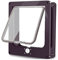 Porta per Gatti Grande, Gattaiola con a 4 Vie con Magneti per Gatti, Portina Gatto Facile da Installare, Porta Basculante per Animali Manuale for Parete/Legno/UPVC (Marrone,L)