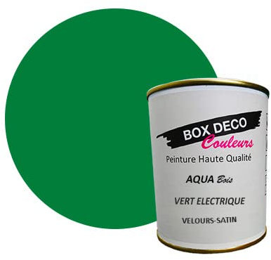 BOX DECO COLORES Pintura de madera interior exterior a base de acrílico con aspecto aterciopelado Aqua Madera - 750 ml, verde eléctrico