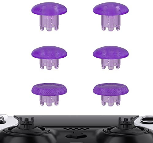 eXtremeRate 6 in 1 Austauschbar Thumbsticks für ps5 Edge Controller, Ergonomische Analogsticks Joysticks Kappen Aufsätze für ps5 Edge–Transparent Lila (Controller&Joystick-Basis Nicht enthalten)