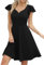 Missufe Robe de cocktail élégante vintage pour femme - Courte - Ligne A - Col en cœur, Noir , L