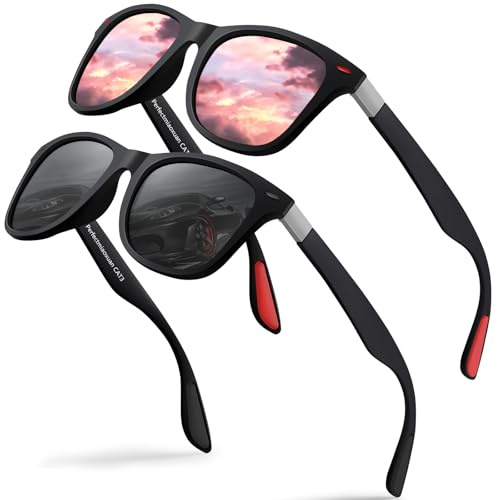 Perfectmiaoxuan Gafas de sol Polarizadas para Hombres y Mujeres, Protección UV400 Verano Vacaciones Running Pesca Viajes Gafas Conducir Noche
