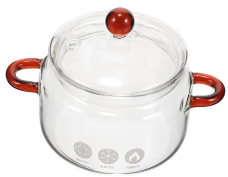 Hoement Pentola Vetro Borosilicato Con e Manici Ergonomici Per Stufati e Alimenti Resistente Al Calore e Facile Da