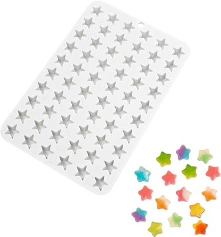 Molde De Silicona Estrella Para Hornear - 60 Cavidades Para Fondant, Chocolate, Pasteles, Postres (17x12mm)