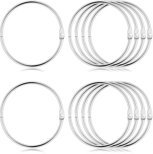 Teouuas 10 Piezas Anillos de Metal Grandes, Anillas para Cortinas, Anillo Metálico Multifuncional, Anillo Metálico Abierto, Diámetro Interior 80 mm, para Colgar Liaves, Toallas, Corbatas