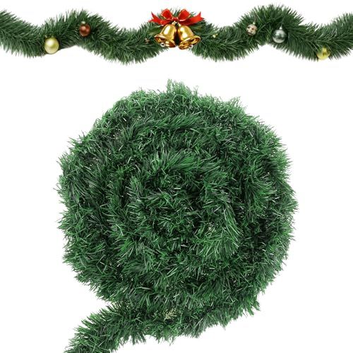 Ghirlanda Natalizia Verde, 15/30M Ghirlanda Natale Artificiale, Ghirlande Abete Lunghe per Decorazioni Natale Esterni Interni Scale Camino Porta per esterni, interni