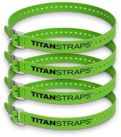 Titan Industrial Straps - Safety Strap Set to Secure Splits, Cargo Bikes, Garden Hoses, Wood Working Projects - 70 lb. Working Load, 36 Length, Fluoro Green, 4-Pack